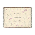 Slow Down, Breathe Deep, Stay a While Woven Blanket