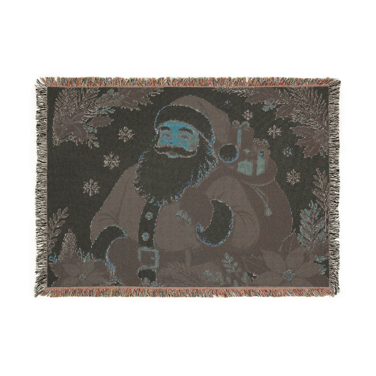 Vintage Santa Woven Throw Blanket