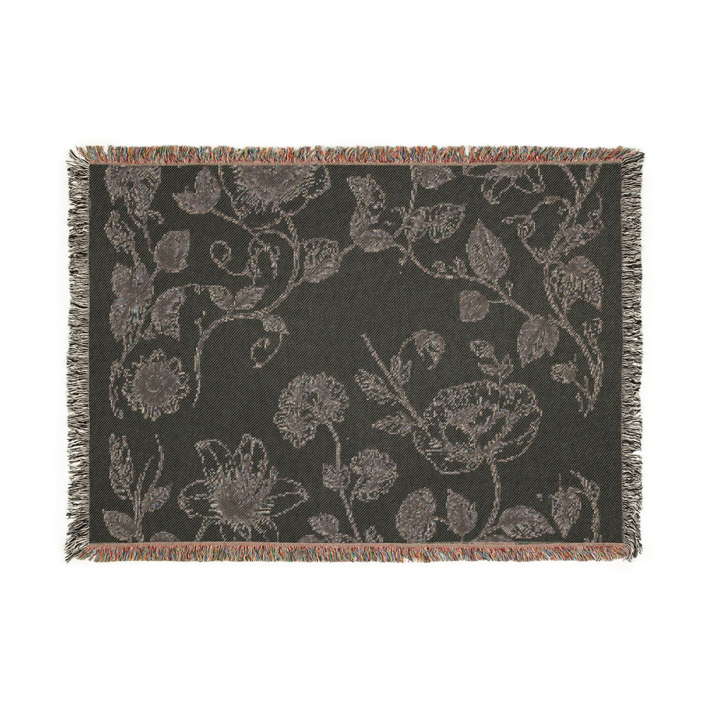 Vintage Botanical Woven Throw Blanket