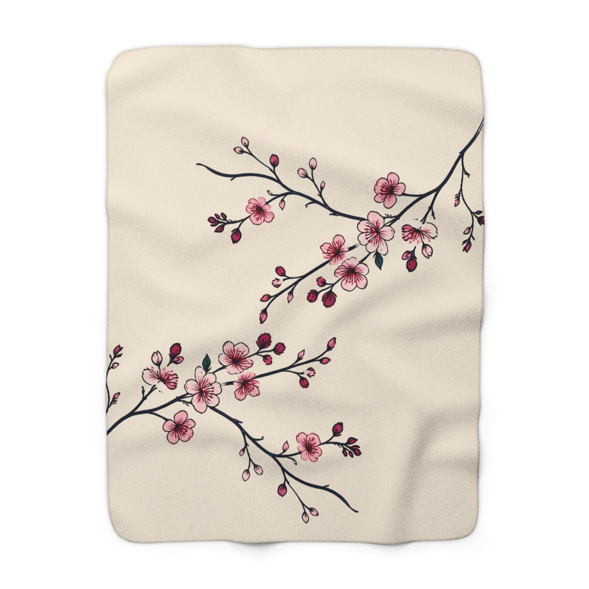 Cherry Blossom Sherpa Blanket