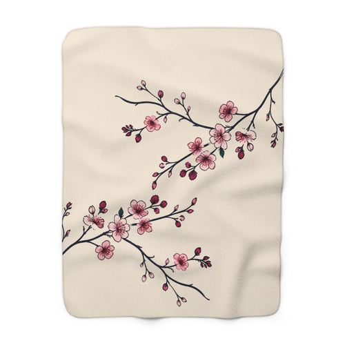 Cherry Blossom Sherpa Blanket
