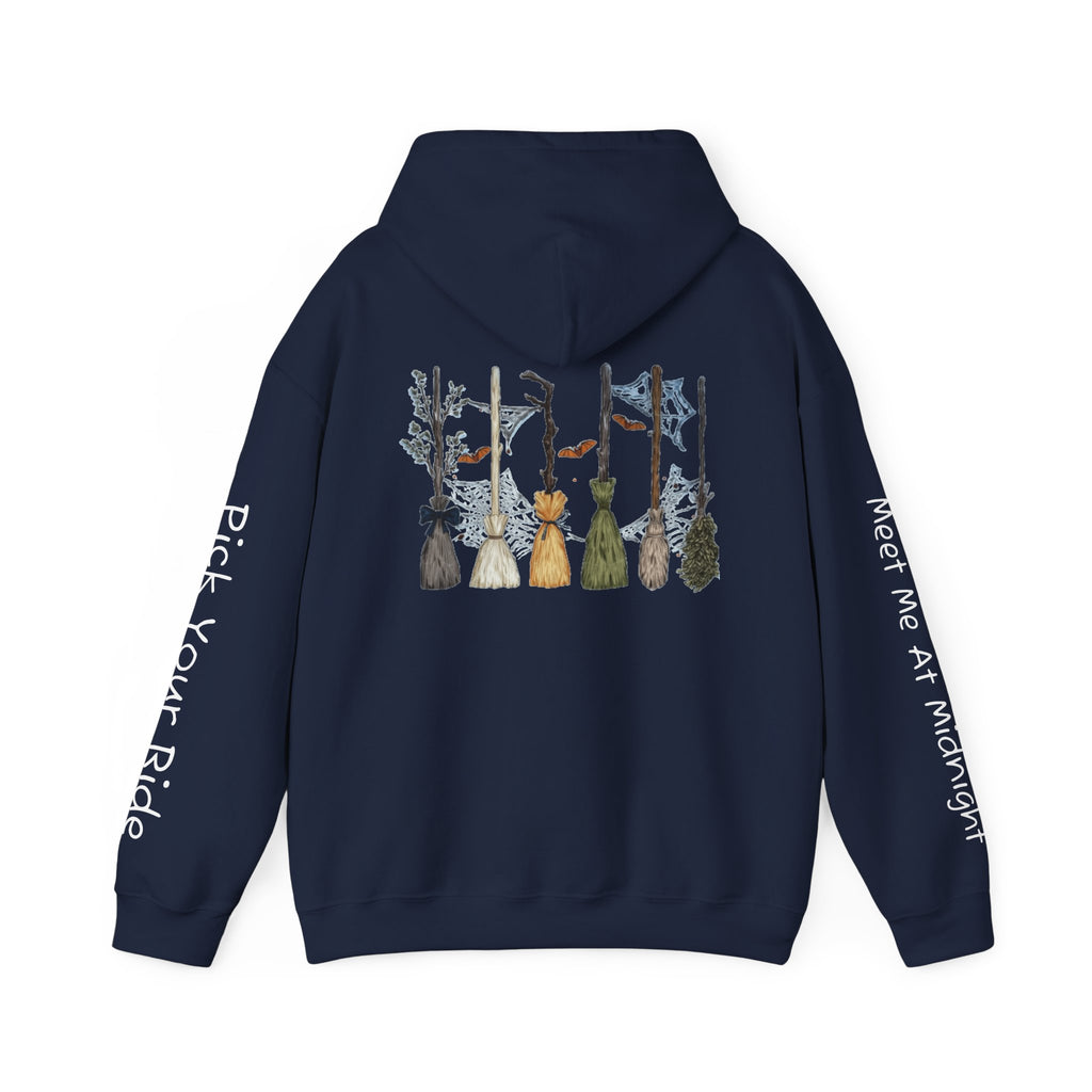 Witches Night Ride Hoodie — Broomstick Coven Graphic Hooded Sweatshirt