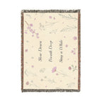Slow Down, Breathe Deep, Stay a While Woven Blanket