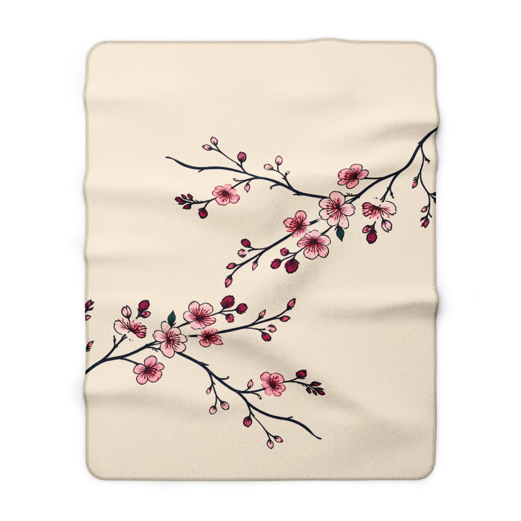 Cherry Blossom Sherpa Blanket