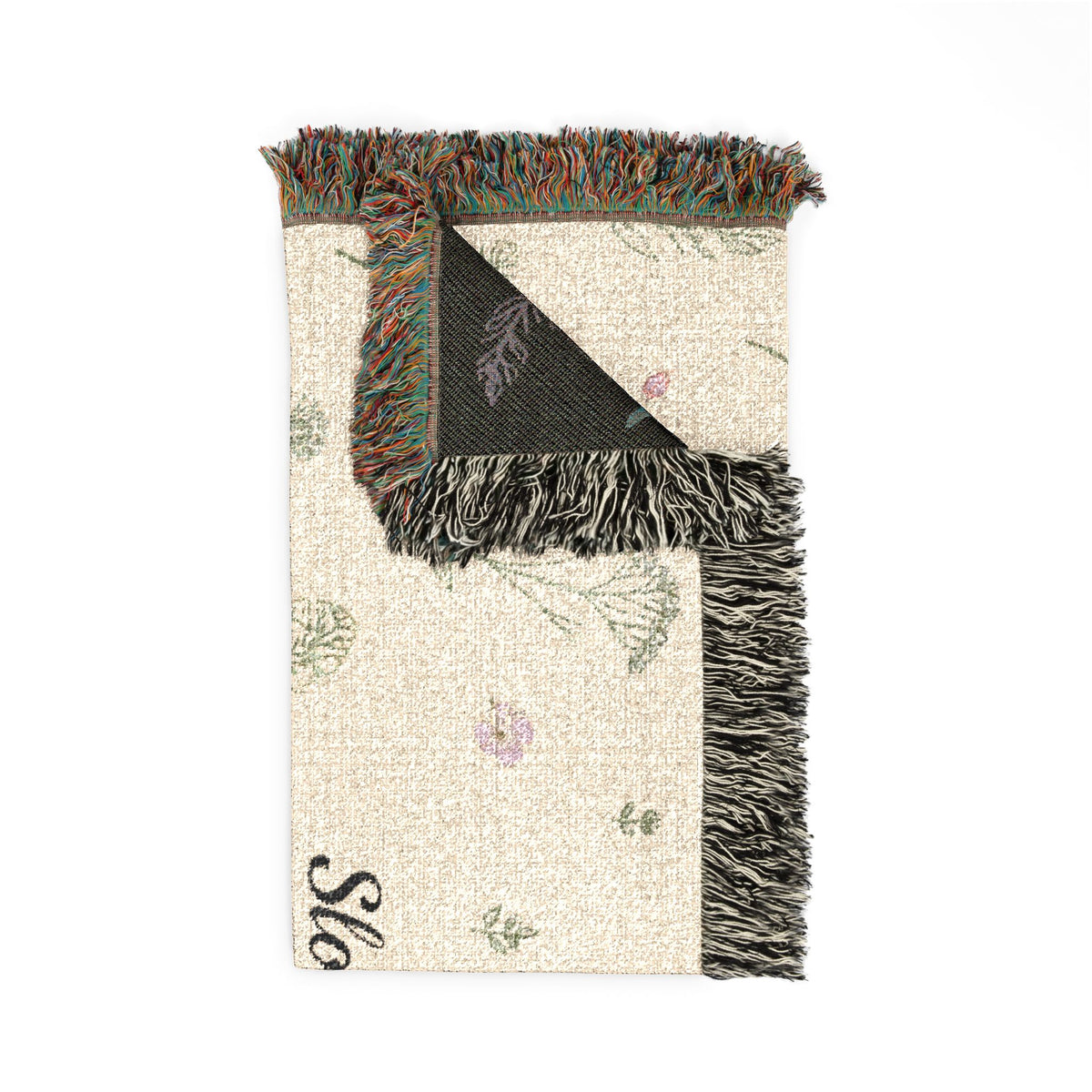 Slow Down, Breathe Deep, Stay a While Woven Blanket