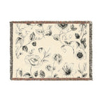 Vintage Botanical Woven Throw Blanket