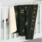 Celestial Nights Sherpa Blanket – Sun, Moon & Zodiac Fleece Throw