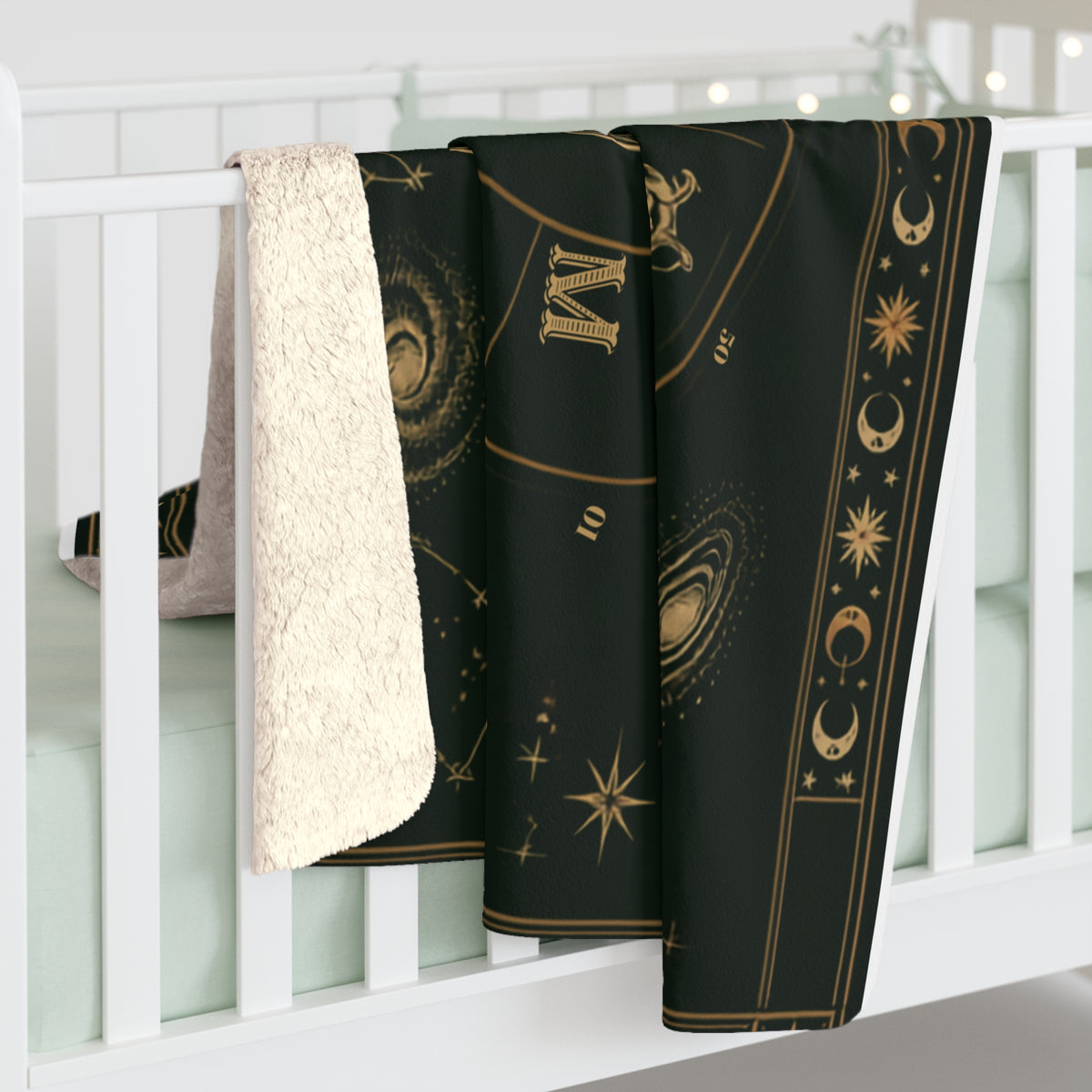 Celestial Nights Sherpa Blanket – Sun, Moon & Zodiac Fleece Throw