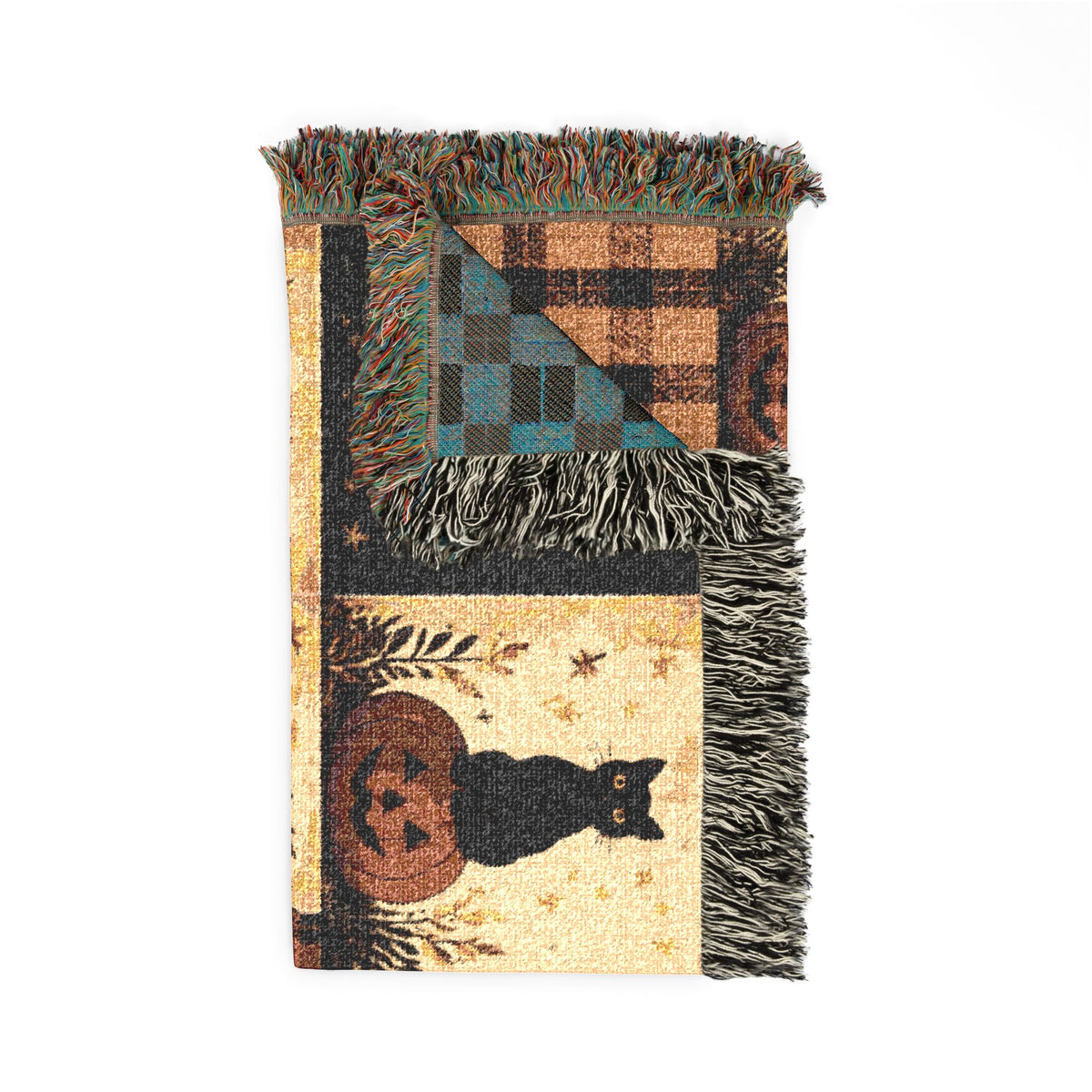 Autumn Moon Cat Woven Blanket