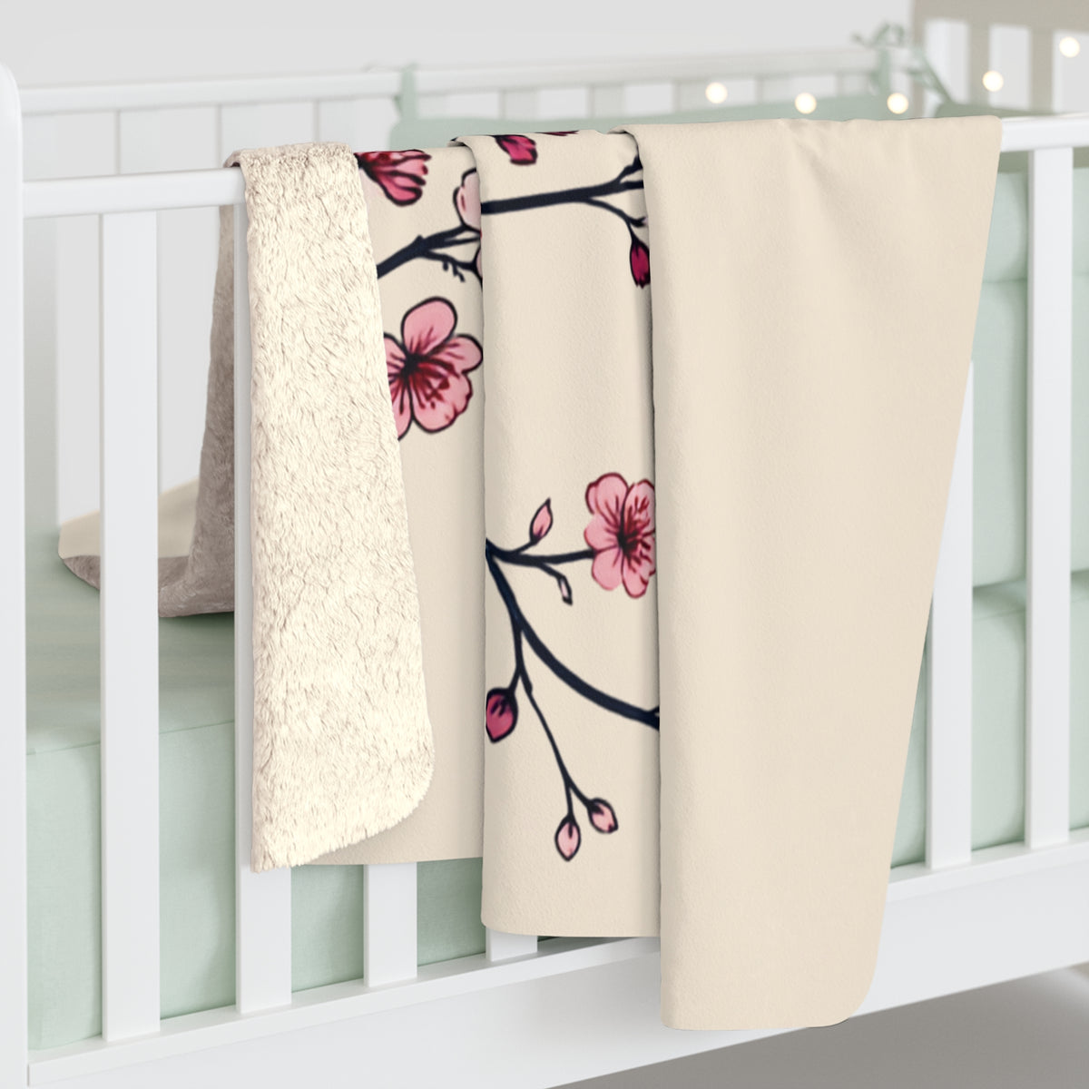 Cherry Blossom Sherpa Blanket