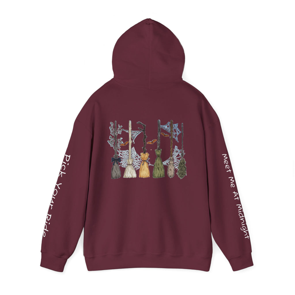 Witches Night Ride Hoodie — Broomstick Coven Graphic Hooded Sweatshirt