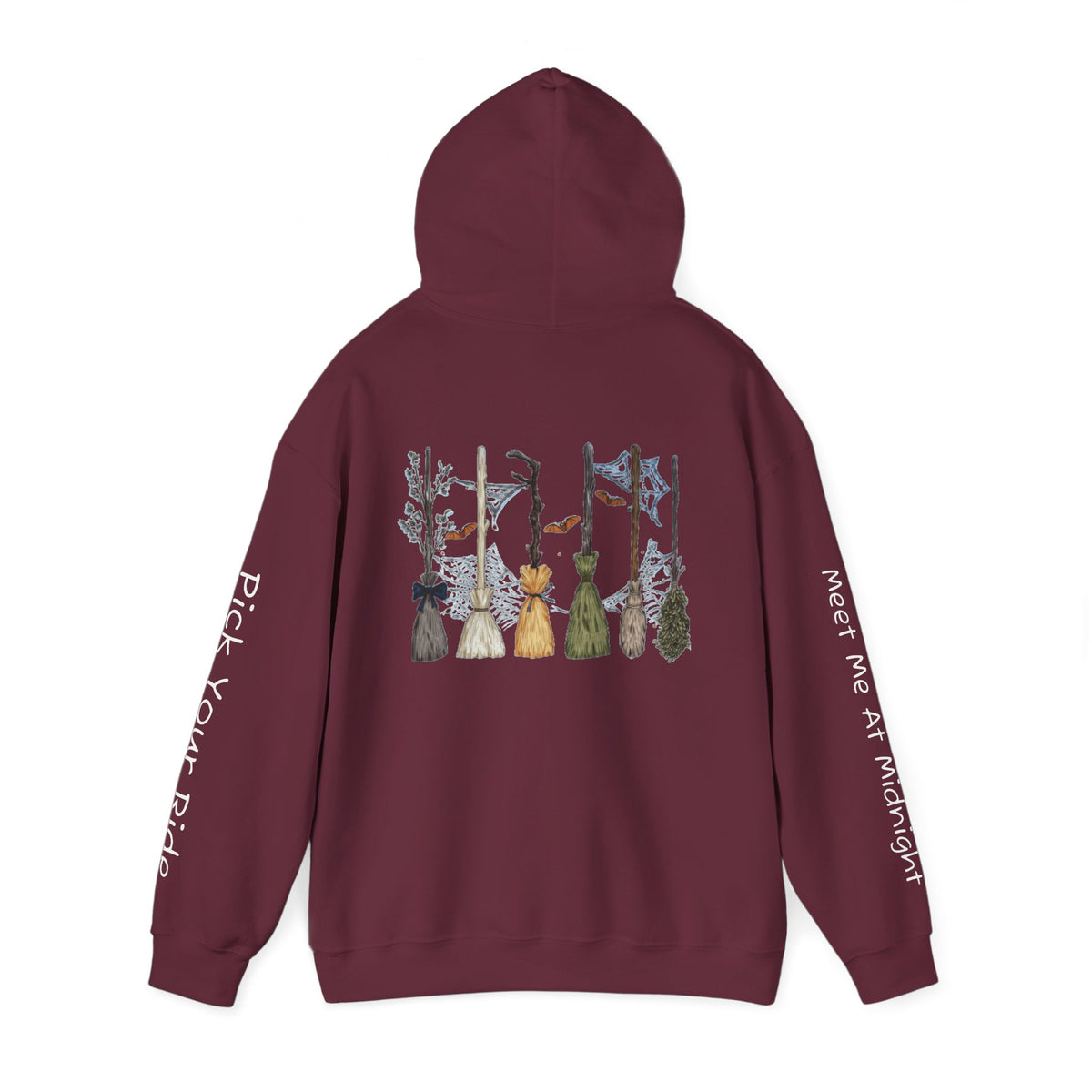 Witches Night Ride Hoodie — Broomstick Coven Graphic Hooded Sweatshirt