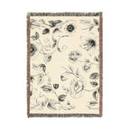 Vintage Botanical Woven Throw Blanket
