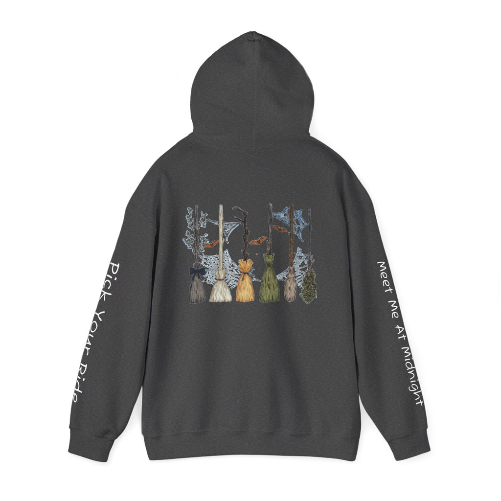 Witches Night Ride Hoodie — Broomstick Coven Graphic Hooded Sweatshirt