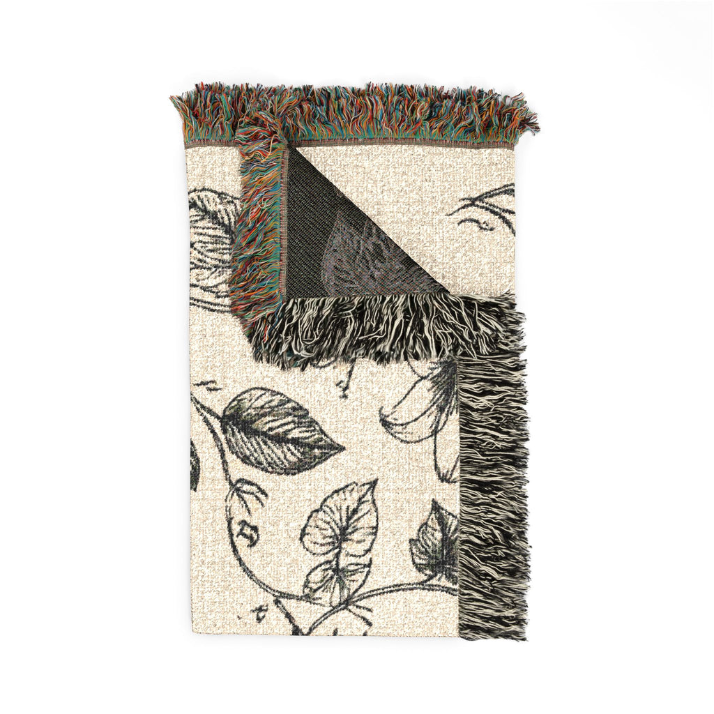 Vintage Botanical Woven Throw Blanket