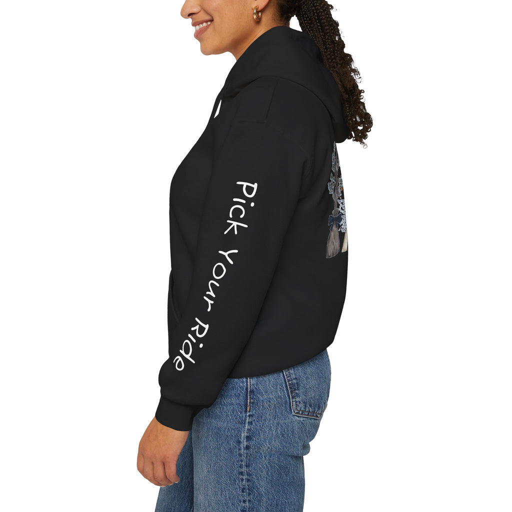 Witches Night Ride Hoodie — Broomstick Coven Graphic Hooded Sweatshirt