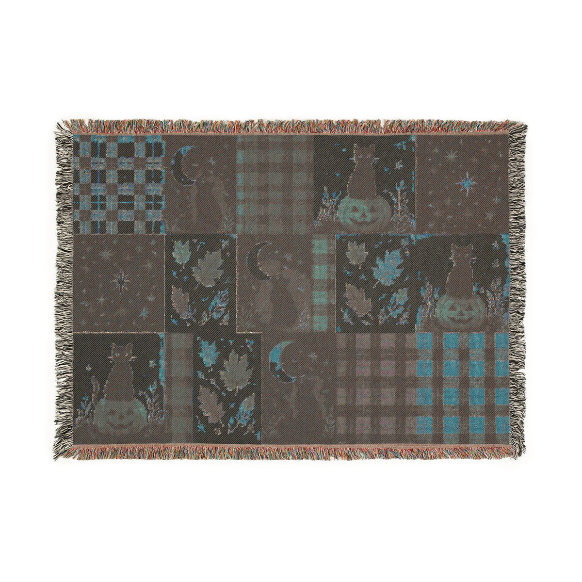 Autumn Moon Cat Woven Blanket