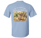 “God Made Sweet Tea” Golden Retriever Graphic Tee.
